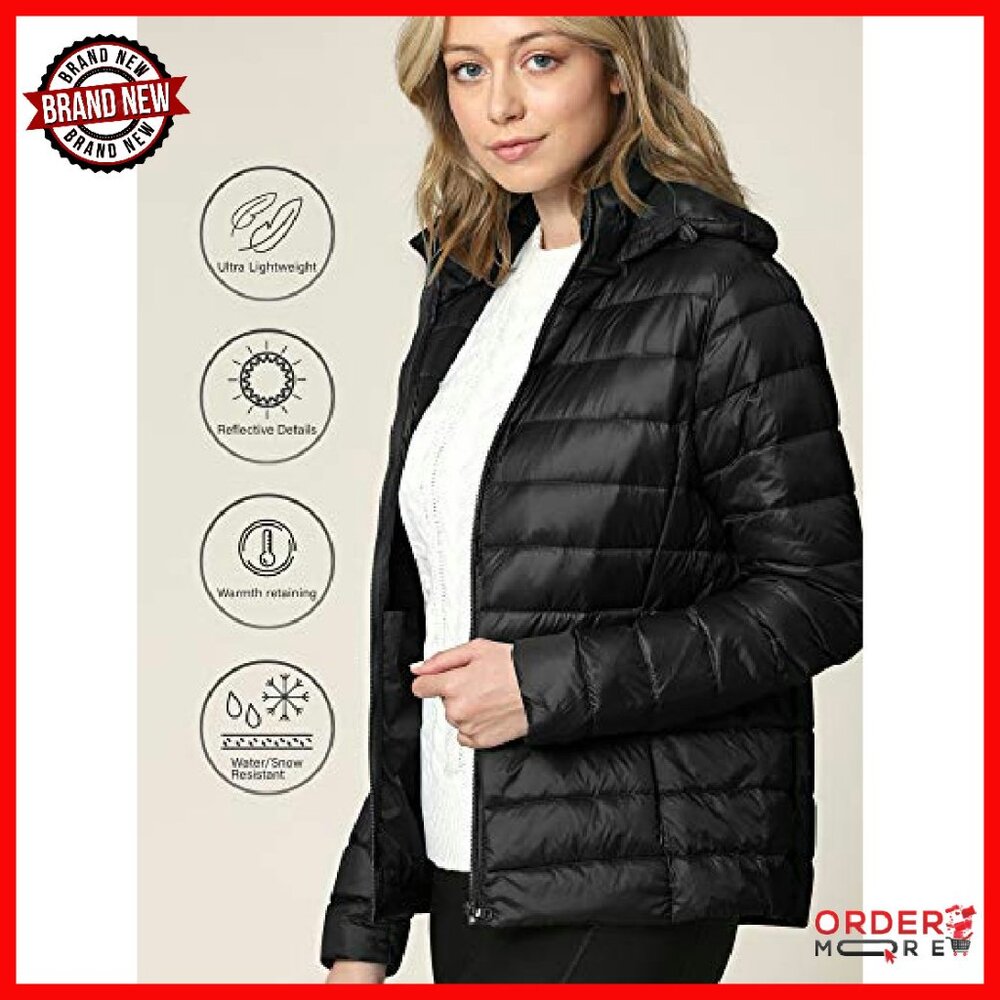 Packable Down Jacket with Removable Hood, Lightwe… - image 4